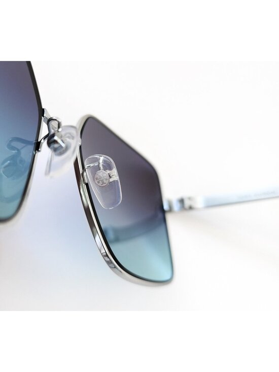 Tory Burch TY6087 Women\'s 55mm Oversized Square Sunglasses Silver Azure Gradient main image 4